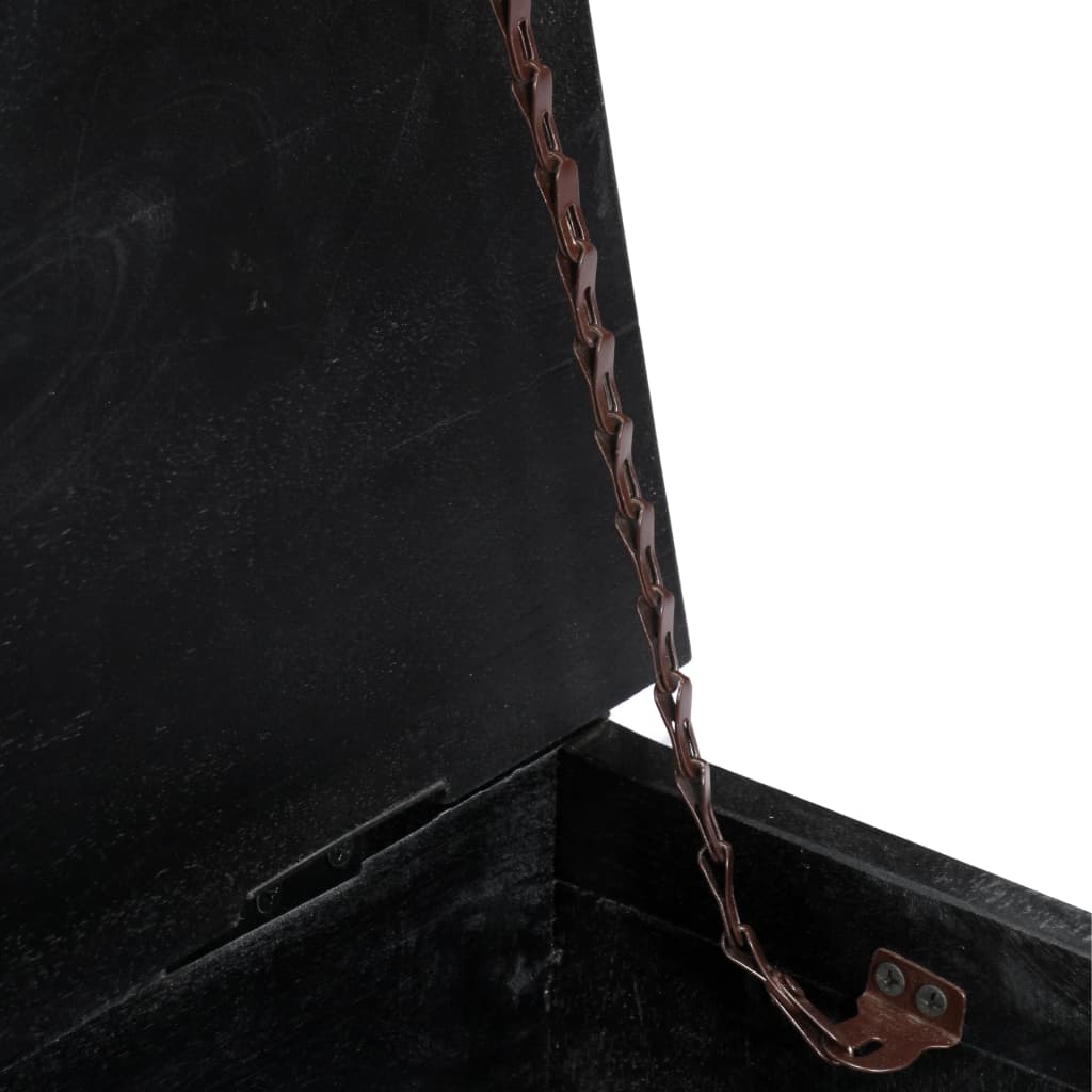 sofabord 65 x 65 x 30 cm massivt mangotræ sort