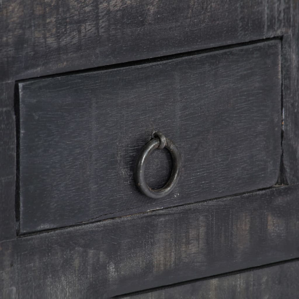 sofabord 65 x 65 x 30 cm massivt mangotræ sort