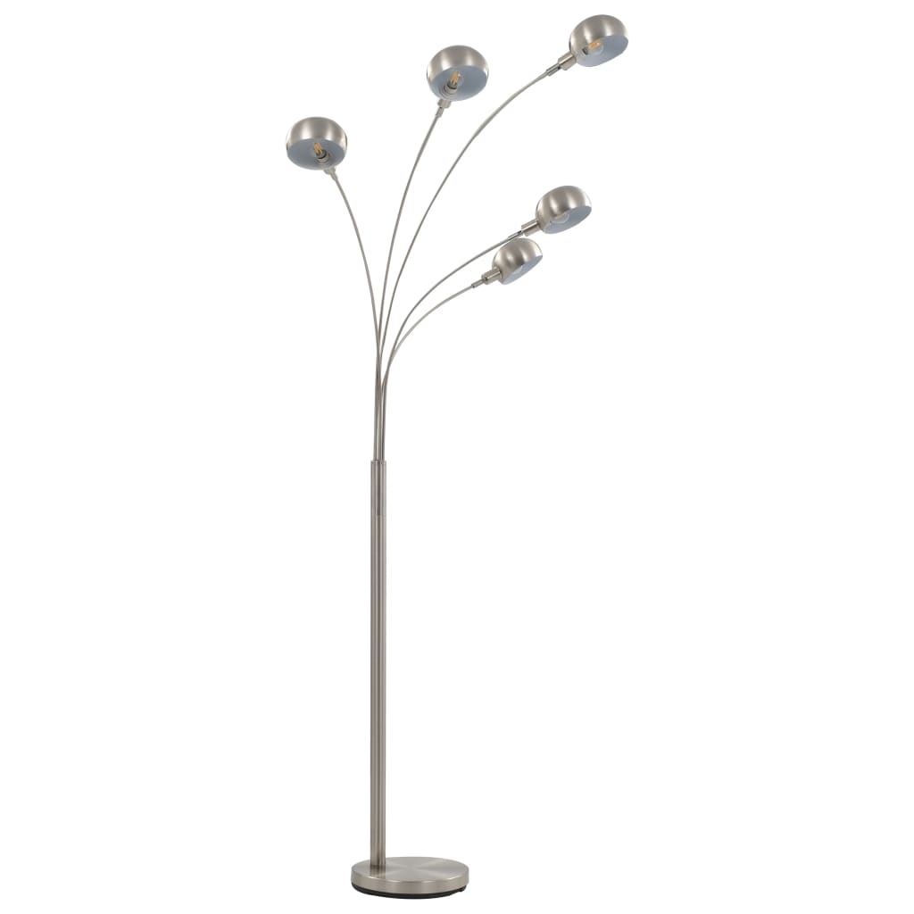 standerlampe 200 cm 5 x E14 sølvfarvet