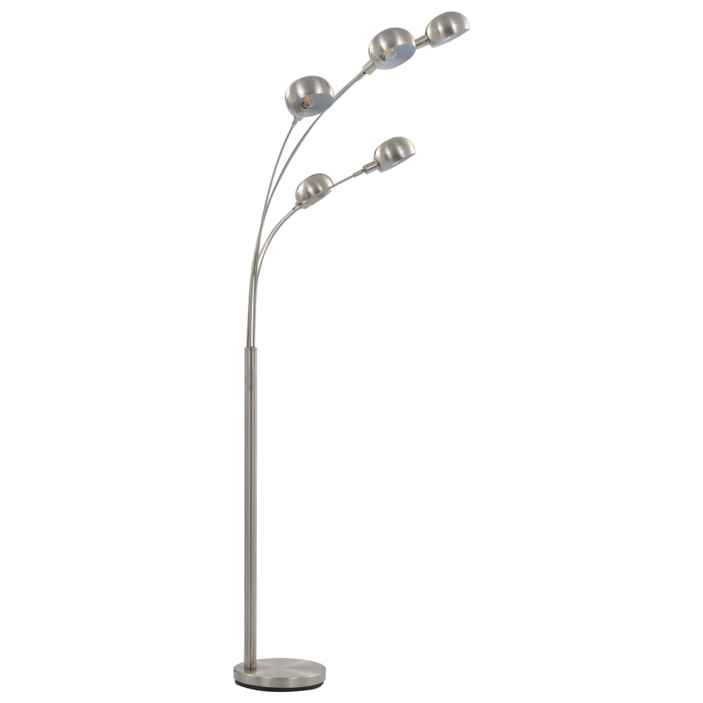 standerlampe 200 cm 5 x E14 sølvfarvet