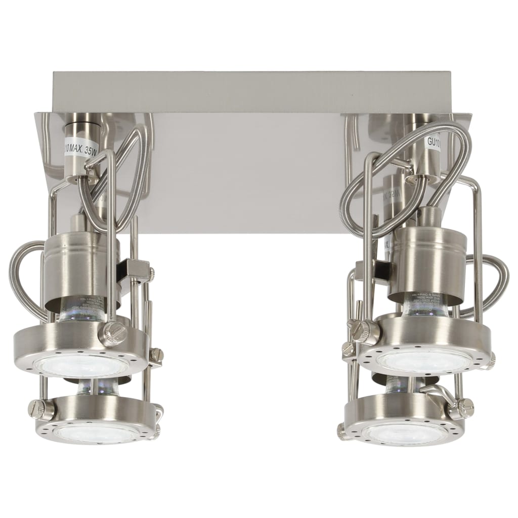 4-vejs spotlampe GU10 sølvfarvet
