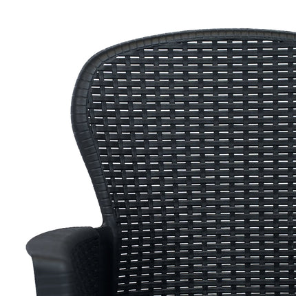 udendørs spisebordssæt 5 dele plastik rattanlook antracitgrå