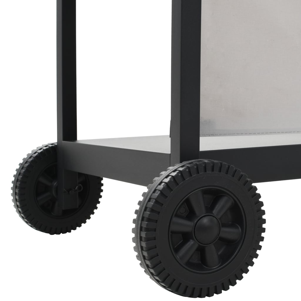 gasgrill med 6 madlavningszoner rustfrit stål sølvfarvet