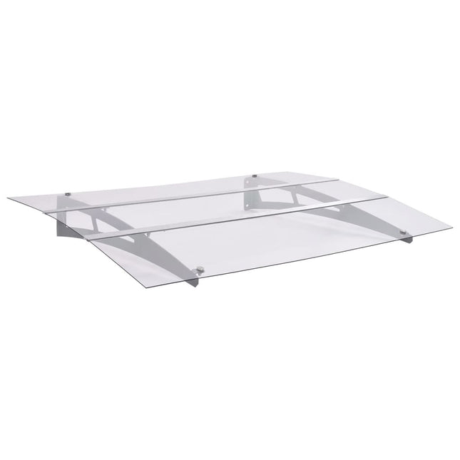 dørudhæng 150x90 cm PET sølvfarvet og transparent