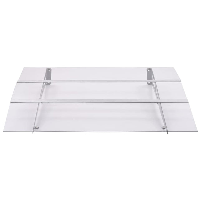 dørudhæng 150x90 cm PET sølvfarvet og transparent