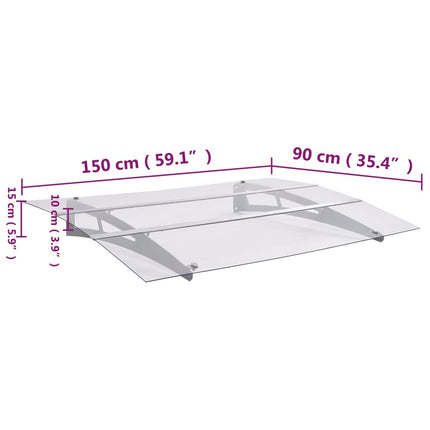 dørudhæng 150x90 cm PET sølvfarvet og transparent