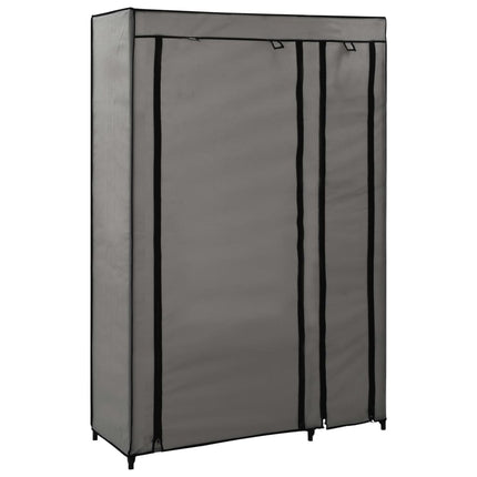 foldbart klædeskab 110 x 45 x 175 cm stof grå