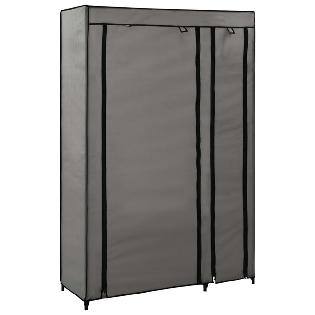 foldbart klædeskab 110 x 45 x 175 cm stof grå