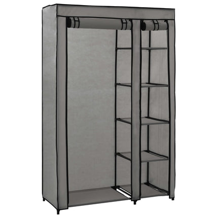 foldbart klædeskab 110 x 45 x 175 cm stof grå