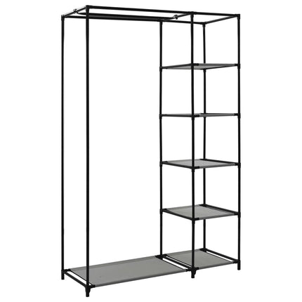 foldbart klædeskab 110 x 45 x 175 cm stof grå
