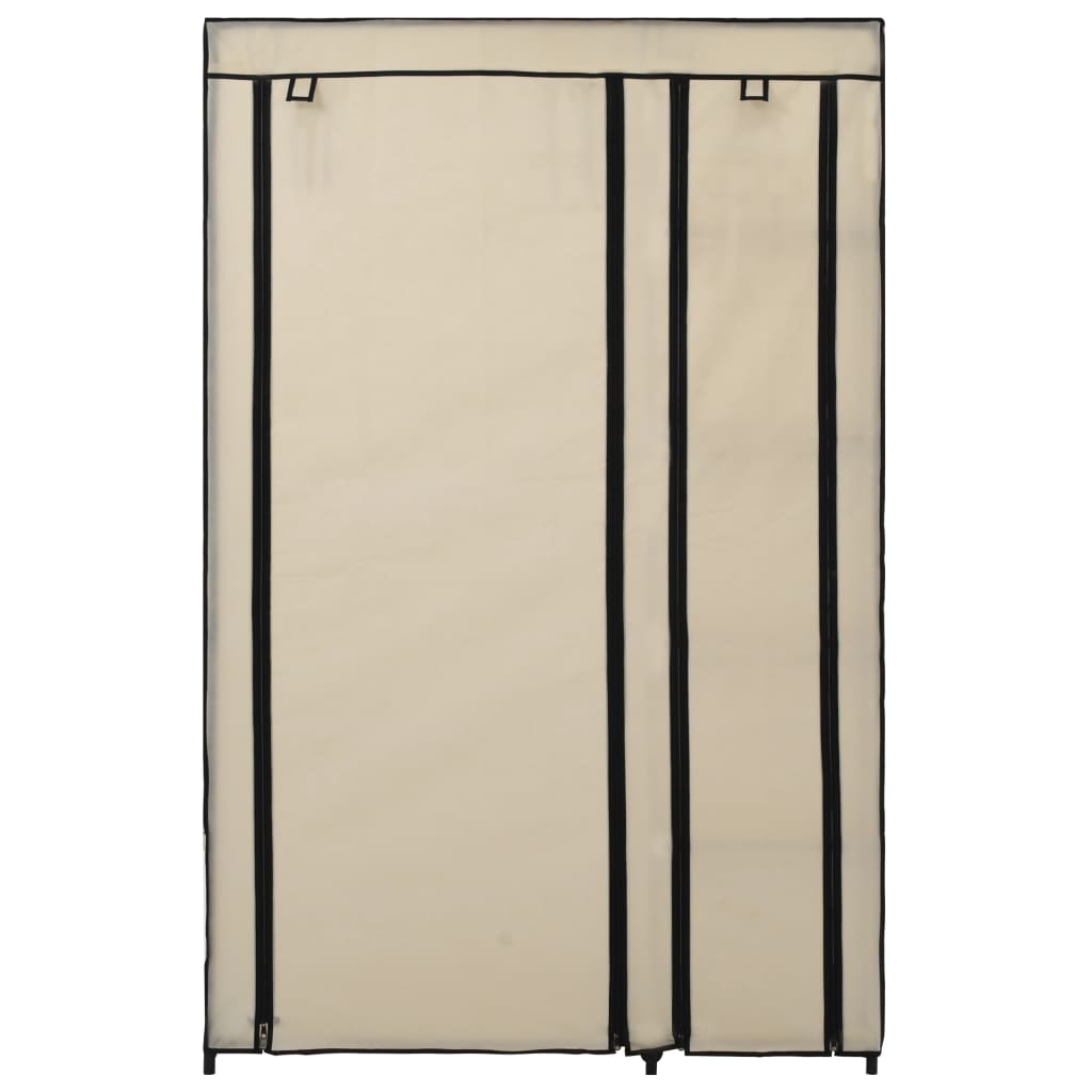 foldbare klædeskabe 2 stk. 110 x 45 x 175 cm stof cremefarvet