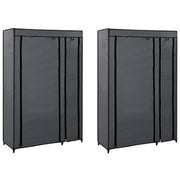 foldbare klædeskabe 2 stk. 110 x 45 x 175 cm stof grå
