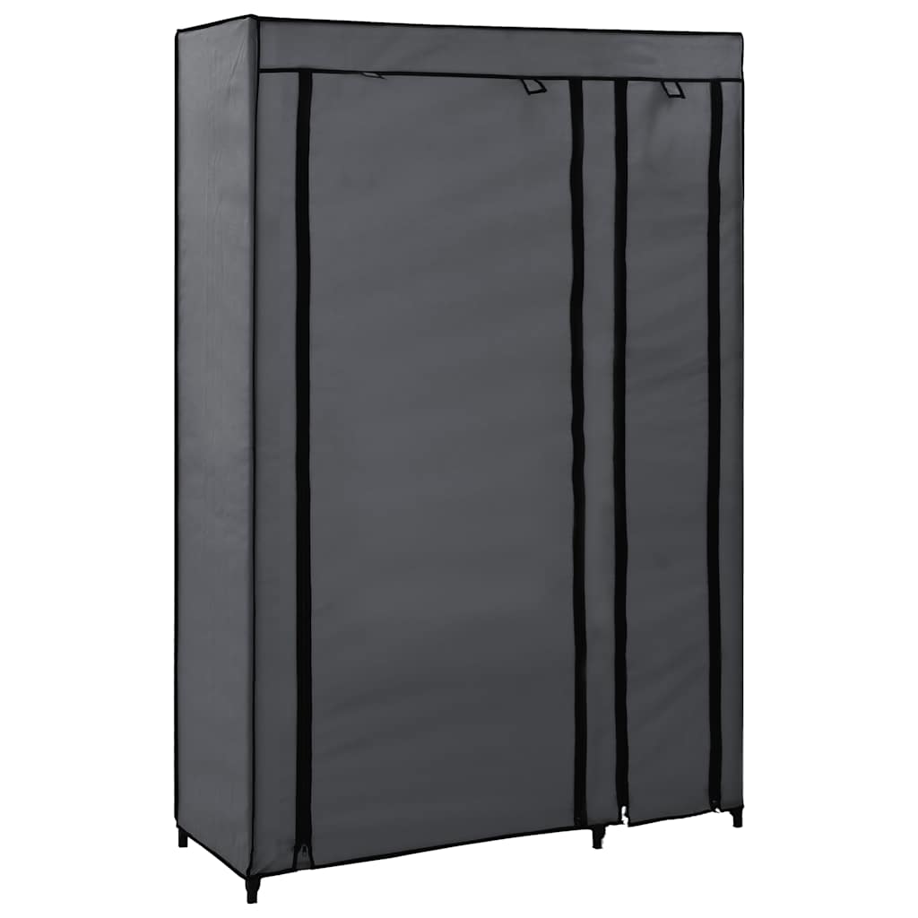 foldbare klædeskabe 2 stk. 110 x 45 x 175 cm stof grå