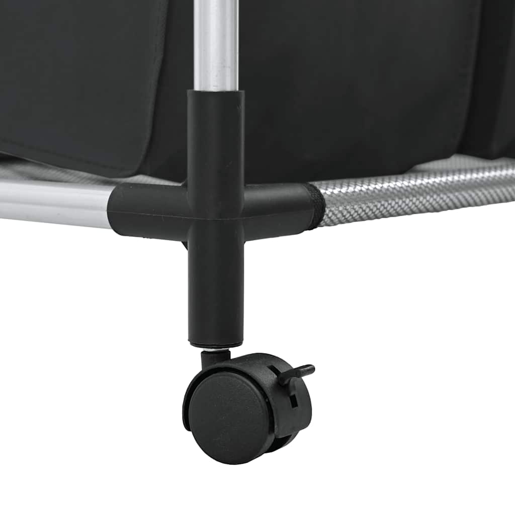 vasketøjskurv med 3 poser stål sort