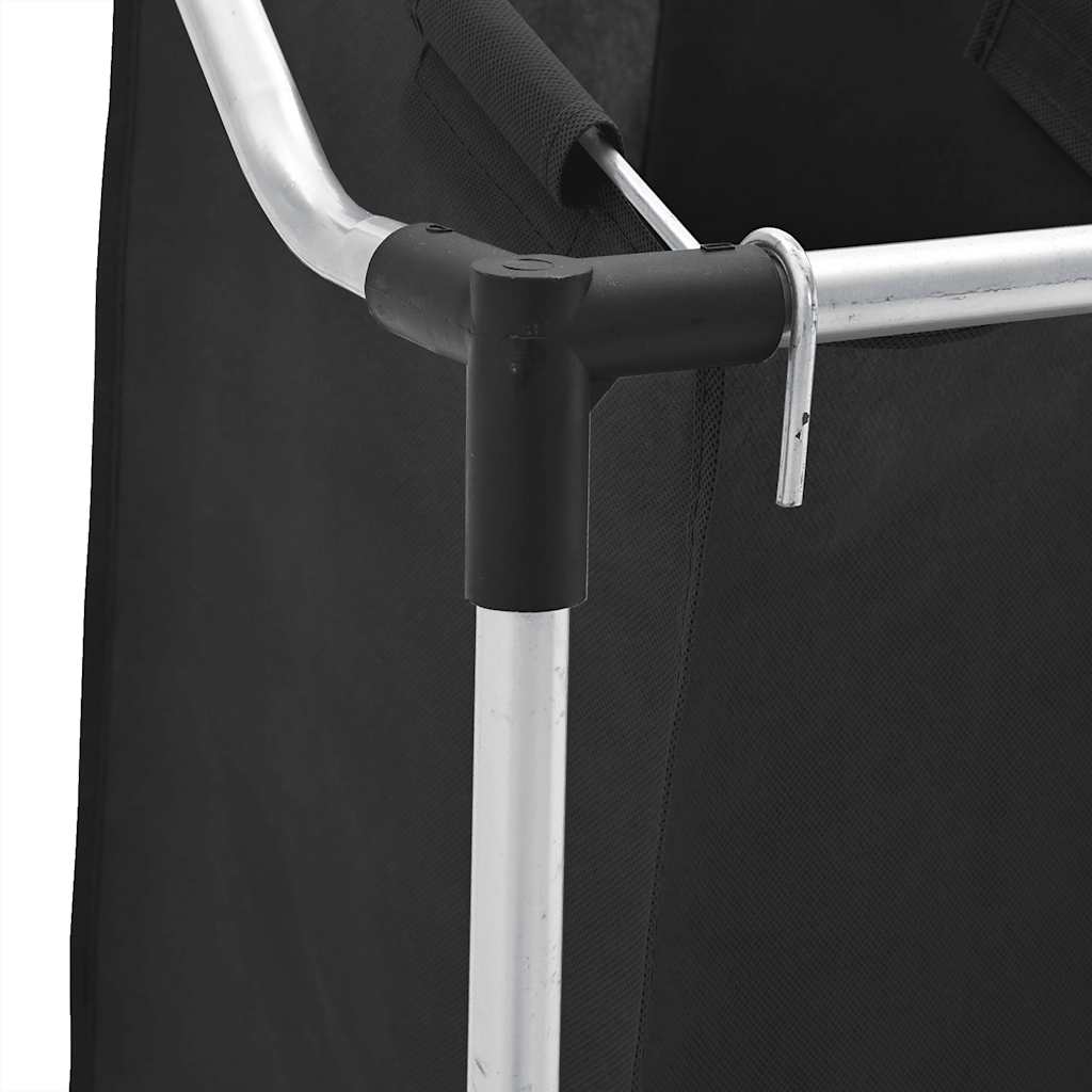 vasketøjskurv med 3 poser stål sort