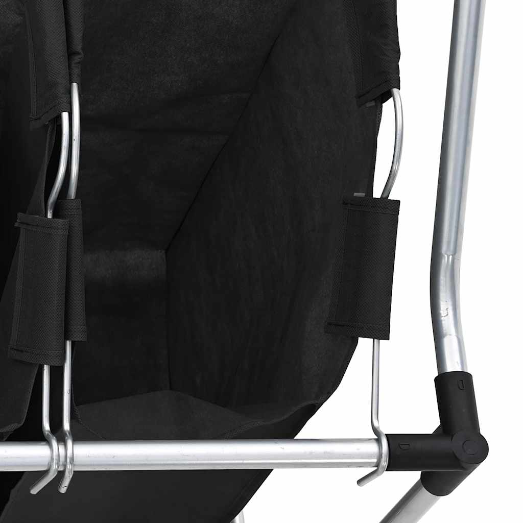 vasketøjskurv med 3 poser stål sort