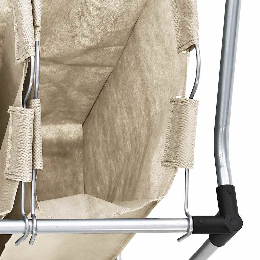 vasketøjskurv med 3 poser stål cremefarvet