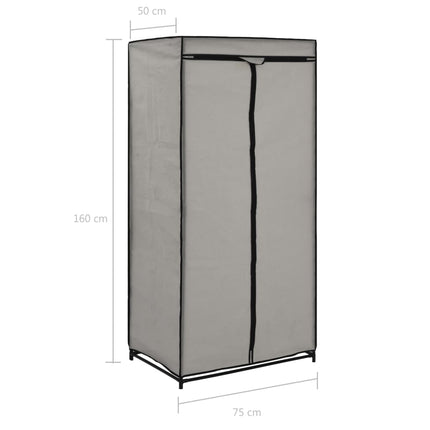 klædeskab 2 stk. 75 x 50 x 160 cm grå