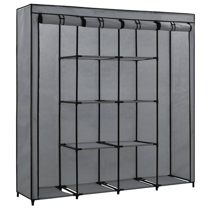 klædeskab med 4 rum 175 x 45 x 170 cm grå