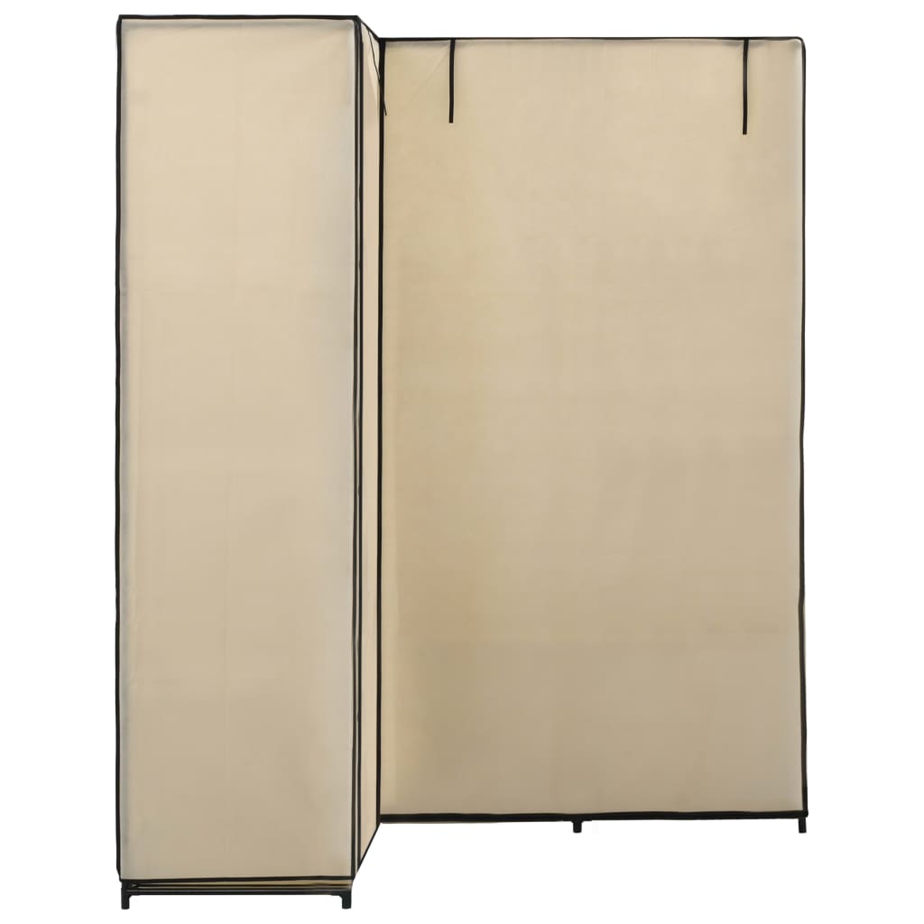 hjørneklædeskab 130x87x169 cm cremefarvet
