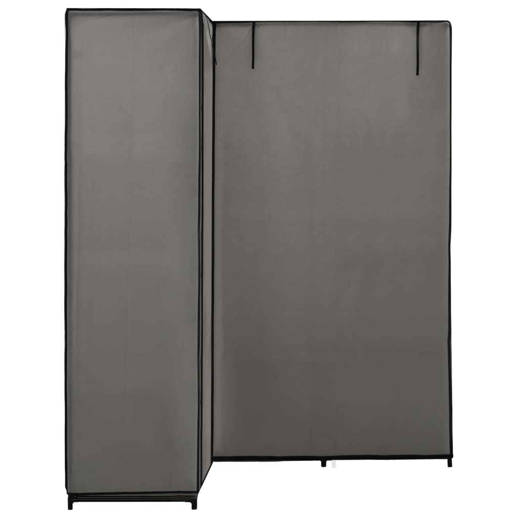 hjørneklædeskab 130 x 87 x 169 cm grå