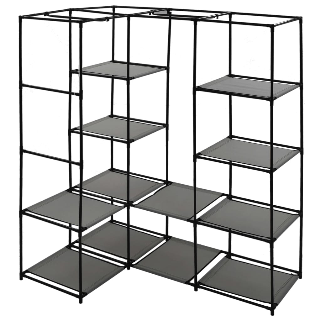 hjørneklædeskab 130 x 87 x 169 cm grå