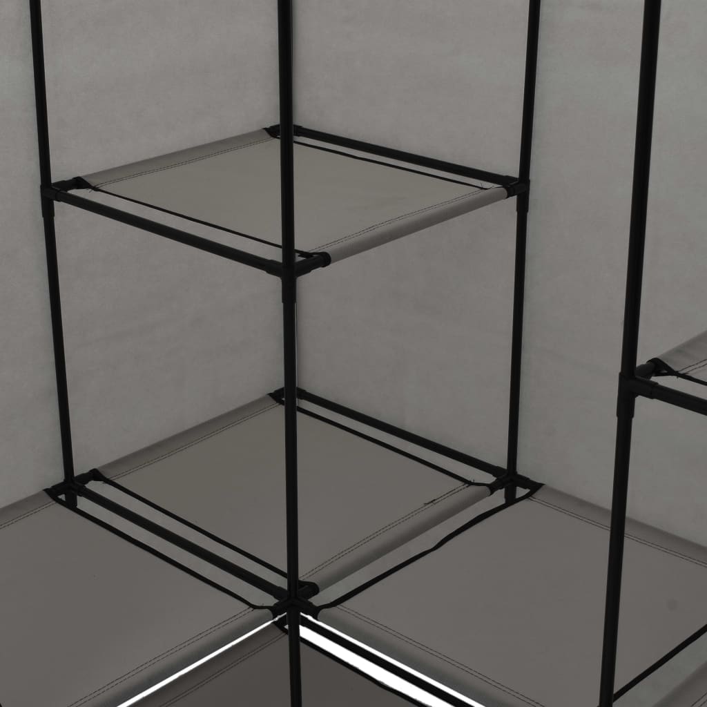 hjørneklædeskab 130 x 87 x 169 cm grå