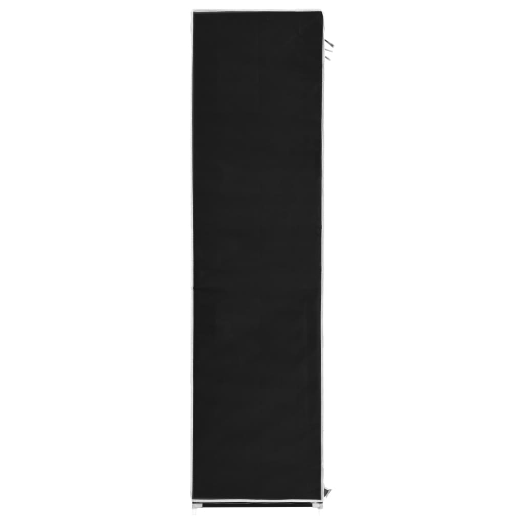 klædeskab med rum og tøjstænger 150 x 45 x 175 cm stof sort