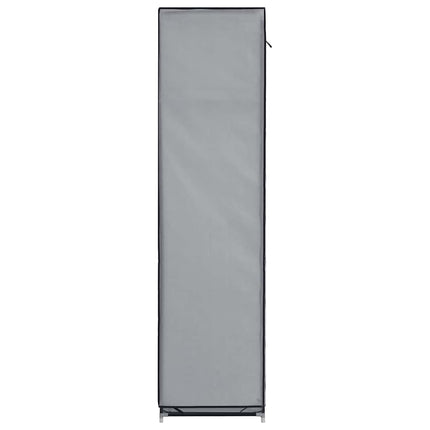 klædeskab med rum og tøjstænger 150 x 45 x 175 cm stof grå