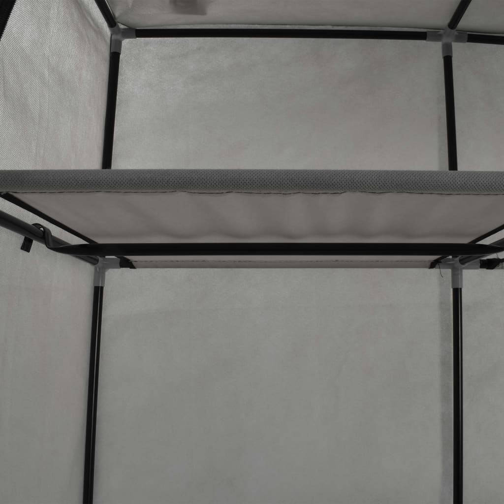 klædeskab med rum og tøjstænger 150 x 45 x 175 cm stof grå