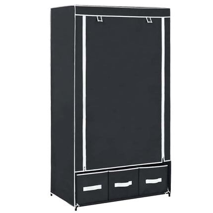 klædeskab 87 x 49 x 159 cm stof sort