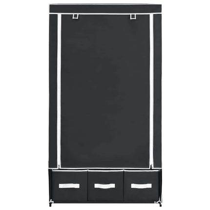 klædeskab 87 x 49 x 159 cm stof sort