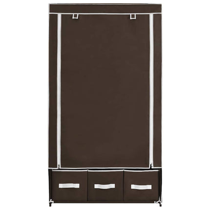 klædeskab 87 x 49 x 159 cm stof brun
