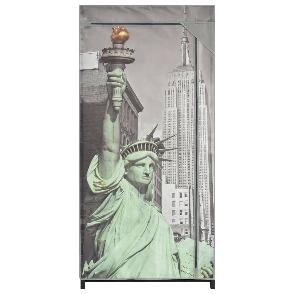 klædeskab 75 x 45 x 160 cm stof New York-mønster