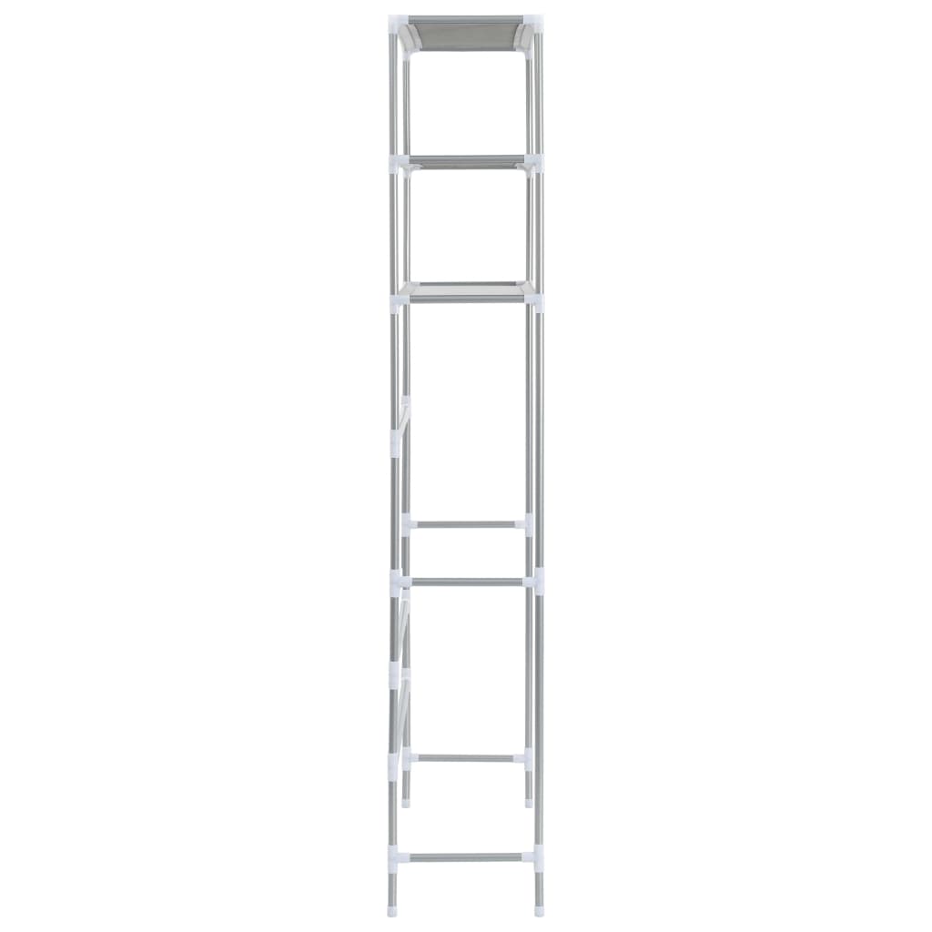 opbevaringsstativ med 3 hylder 69x28x169 cm sølvfarvet