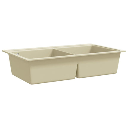 køkkenvask granit dobbelt vask beige