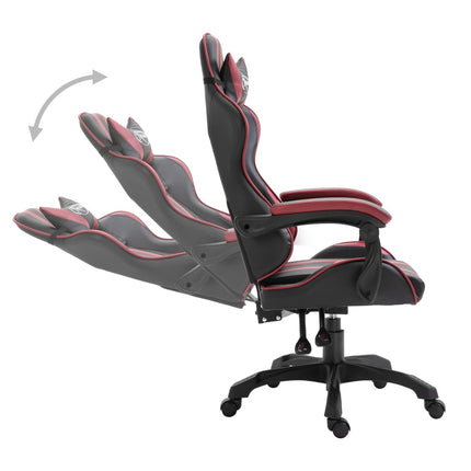 gamingstol kunstlæder vinrød