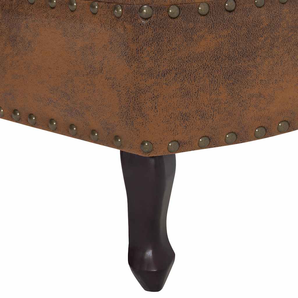 chaiselong imiteret ruskind brun