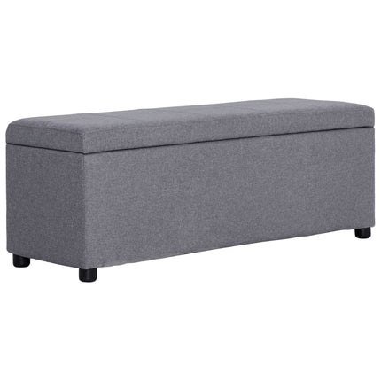bænk med opbevaringsrum 116 cm polyester lysegrå