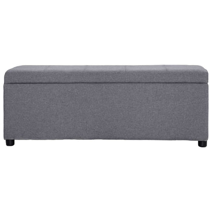 bænk med opbevaringsrum 116 cm polyester lysegrå
