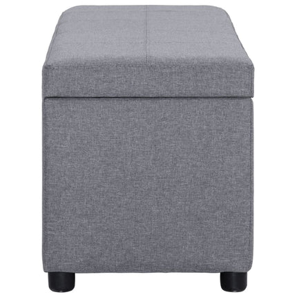 bænk med opbevaringsrum 116 cm polyester lysegrå