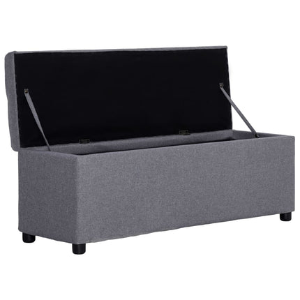 bænk med opbevaringsrum 116 cm polyester lysegrå