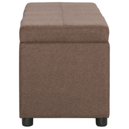 bænk med opbevaringsrum 116 cm polyester brun
