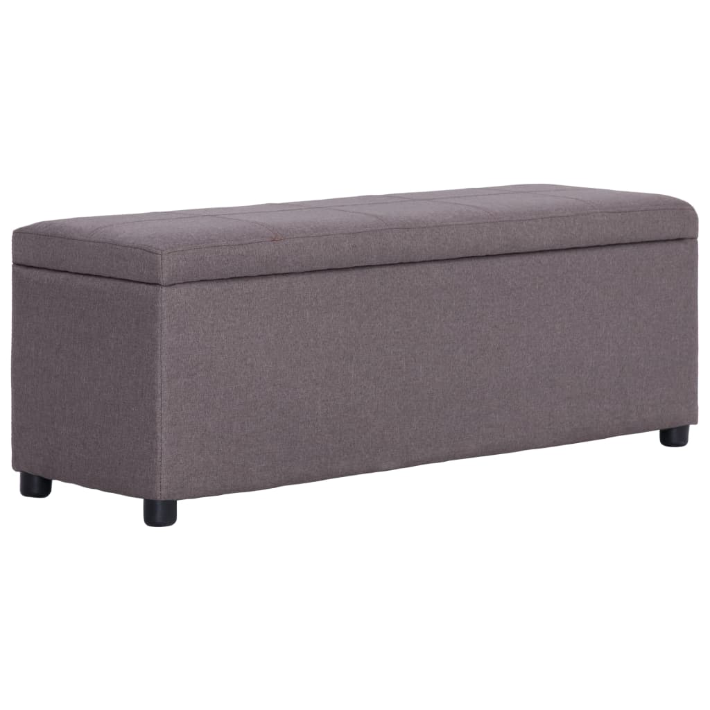 bænk med opbevaringsrum 116 cm polyester gråbrun billede