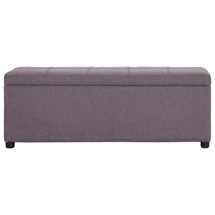 bænk med opbevaringsrum 116 cm polyester gråbrun