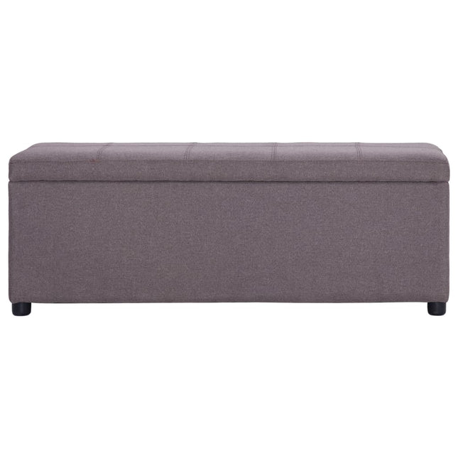 bænk med opbevaringsrum 116 cm polyester gråbrun