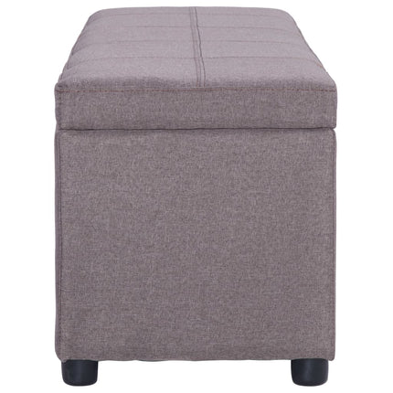 bænk med opbevaringsrum 116 cm polyester gråbrun
