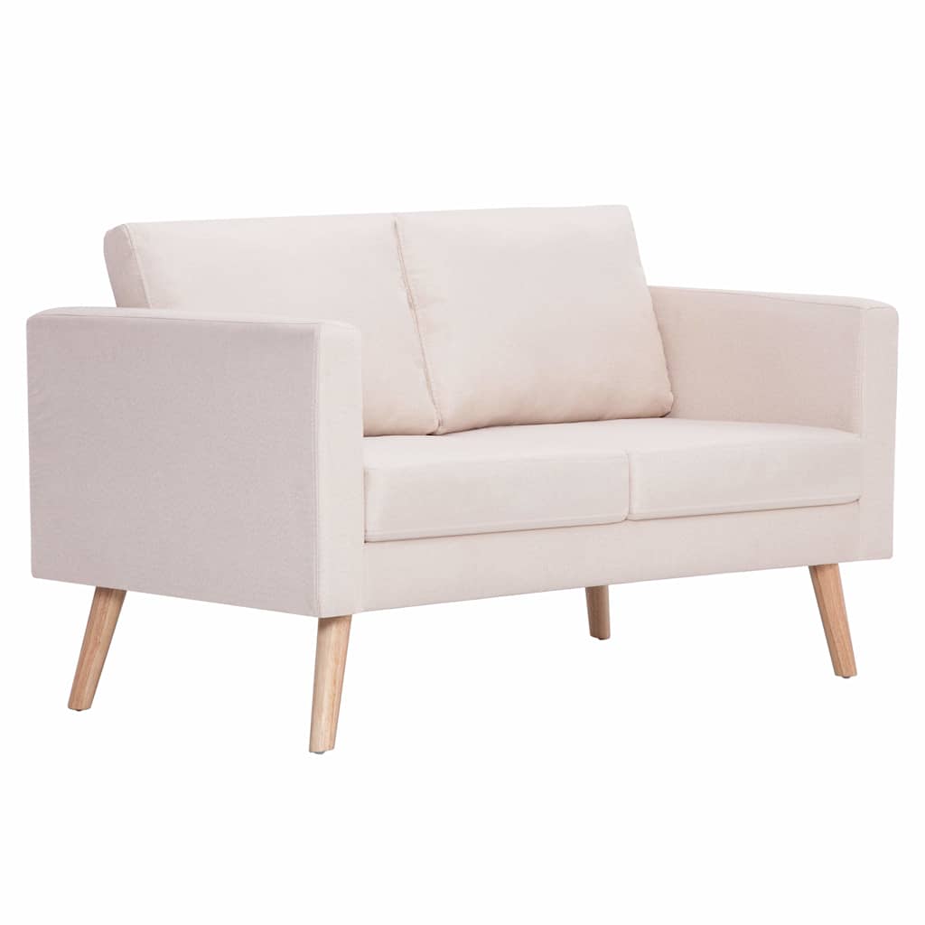 2-personers sofa i stof cremefarvet