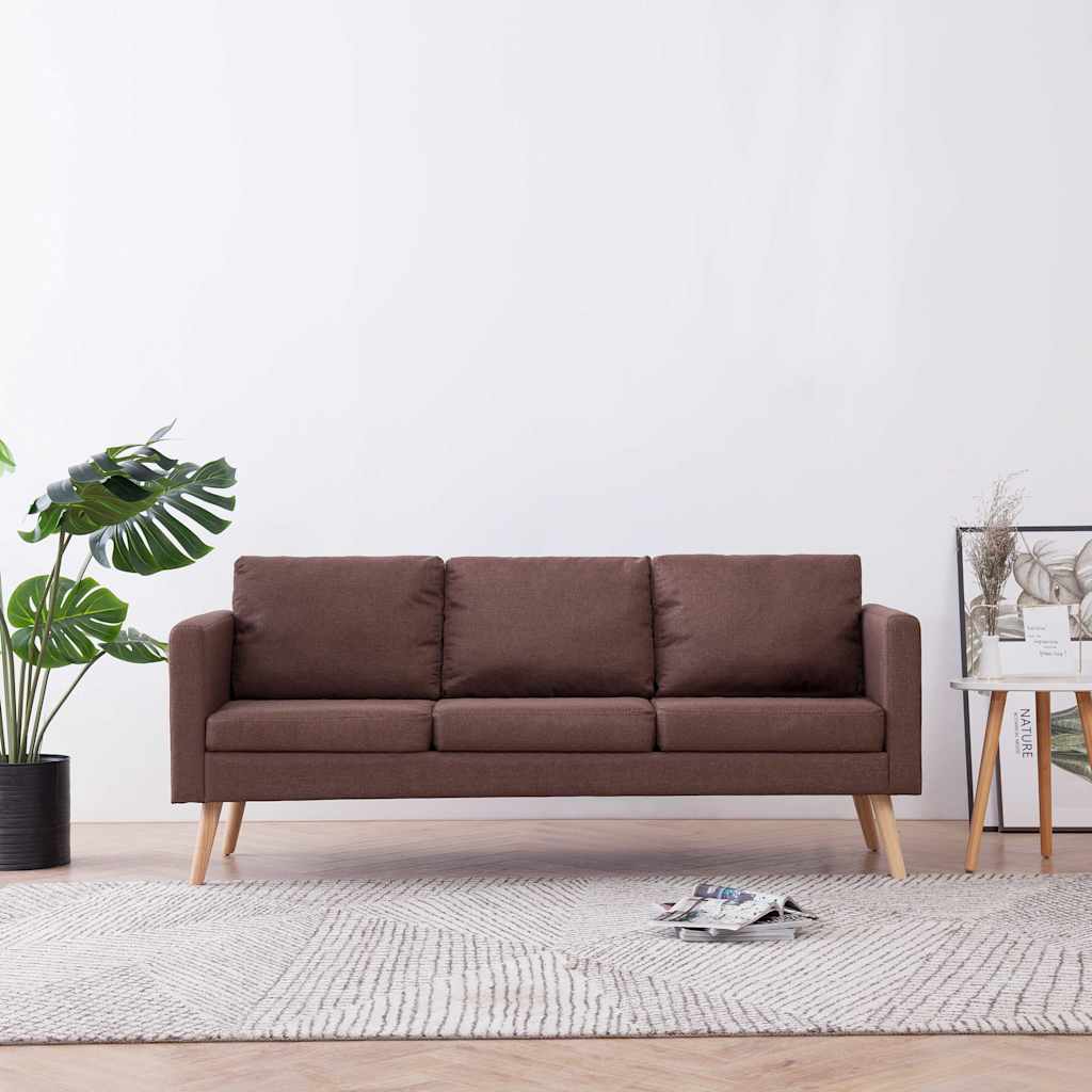 3-personers sofa i stof brun billede