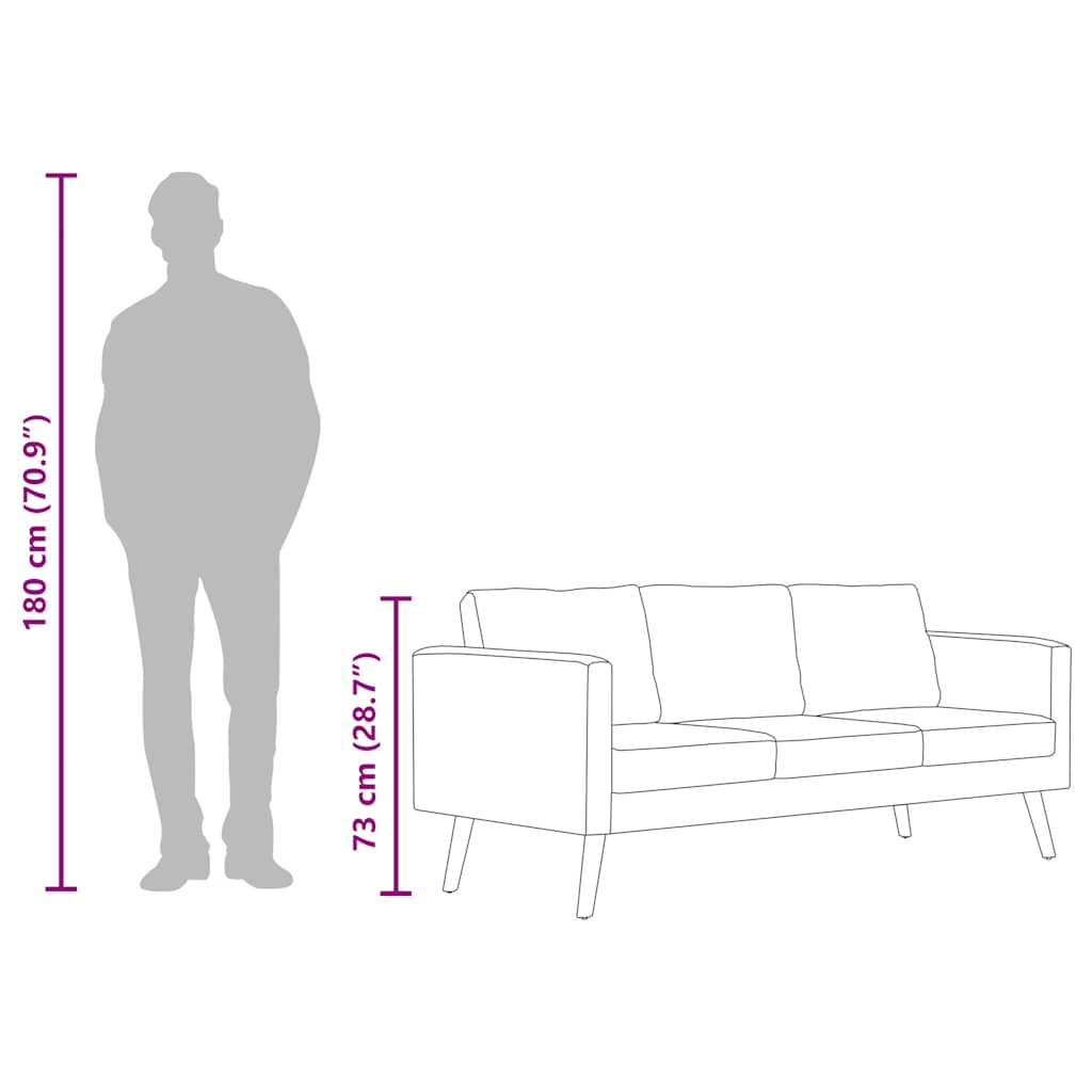 3-personers sofa i stof blå